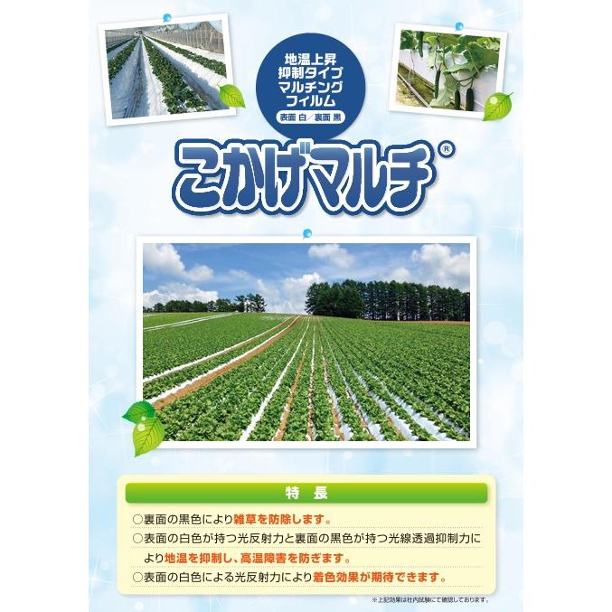 農業用マルチシート こかげマルチ白黒 長さ200m×厚さ0.02mm×幅135cm 3