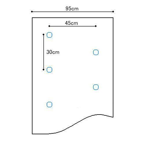 農業用マルチシート　黒ホールマルチ　厚さ0.02mm×幅95cm×長さ200m×孔45mm　規格9230　6本セット｜nns｜02