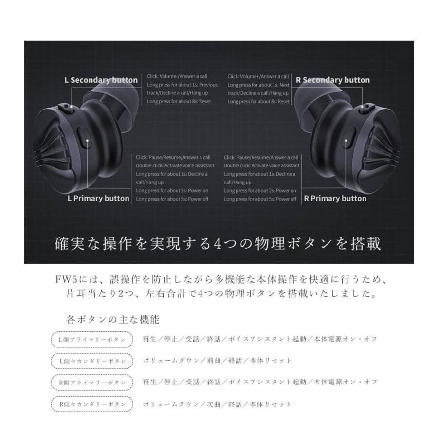 FiiO FW5【日本国内正規品】ワイヤレスイヤホン ハイブリッド