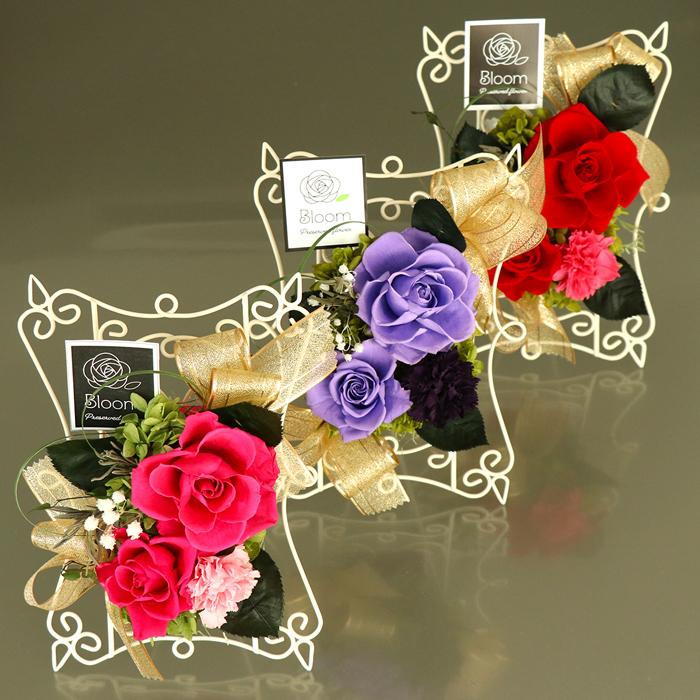 全3色 バラ フレーム プリザーブドフラワー 枯れない 花 レースワイヤー 母の日 プレゼント ギフト 誕生日 赤 青 紫 薔薇 造花 アレンジメント 花束 送料無料 |  | 10