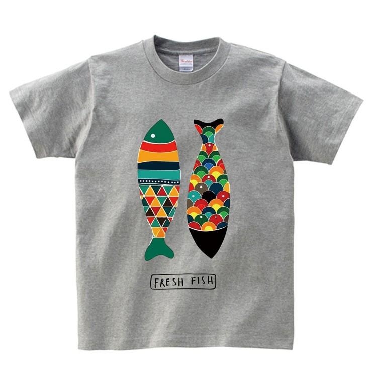 Tシャツ メンズ レディース 半袖 クルーネック プリントtシャツ おしゃれ 北欧 テキスタイル 魚 さかな Frash Fish ポップ フィッシュ Dt648 M No Other 通販 Yahoo ショッピング