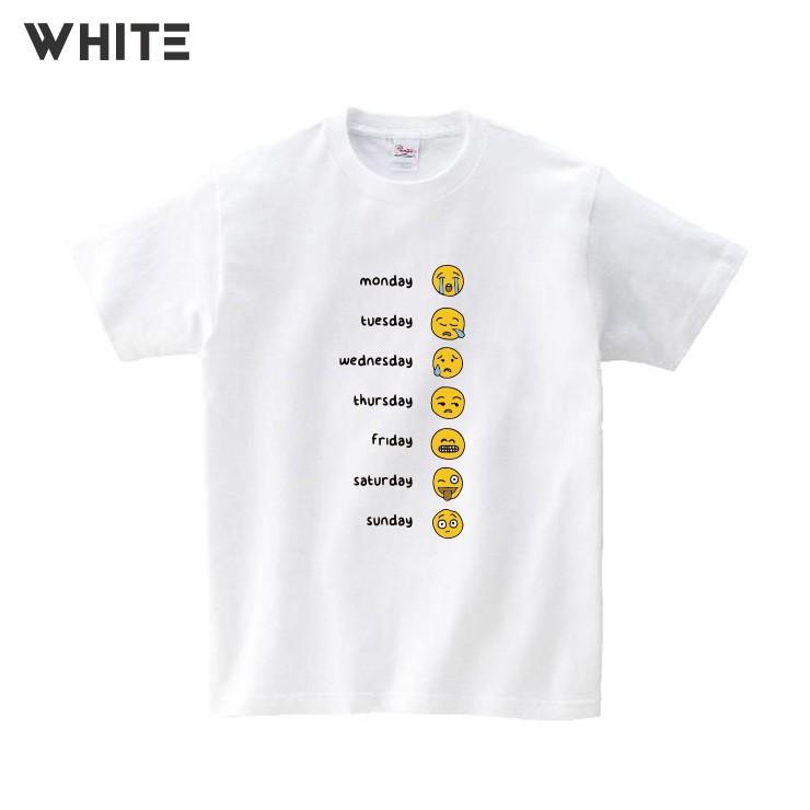 Tシャツ メンズ レディース 半袖 クルーネック プリントtシャツ おしゃれ 顔文字 絵文字 一週間 7デイズ Days ユニーク おもしろ Dt9525 M No Other 通販 Yahoo ショッピング