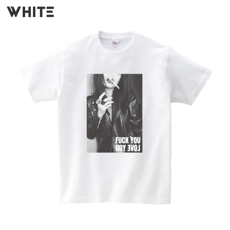 Tシャツ レディース メンズ 半袖 Unisex クルーネック プリントtシャツ フォト モノクロ タバコ Fuck You Love You セクシー Dt9562 No Other 通販 Yahoo ショッピング