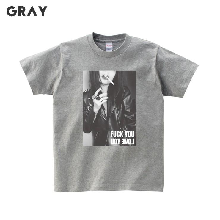 Tシャツ レディース メンズ 半袖 Unisex クルーネック プリントtシャツ フォト モノクロ タバコ Fuck You Love You セクシー Dt9562 No Other 通販 Yahoo ショッピング