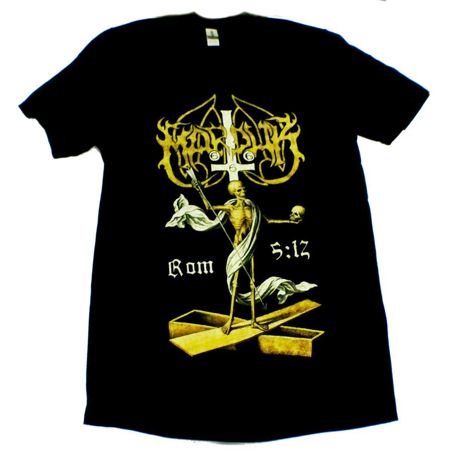 Marduk T Shirt Rom 5:12 Gold Band Logo New Official Men's
