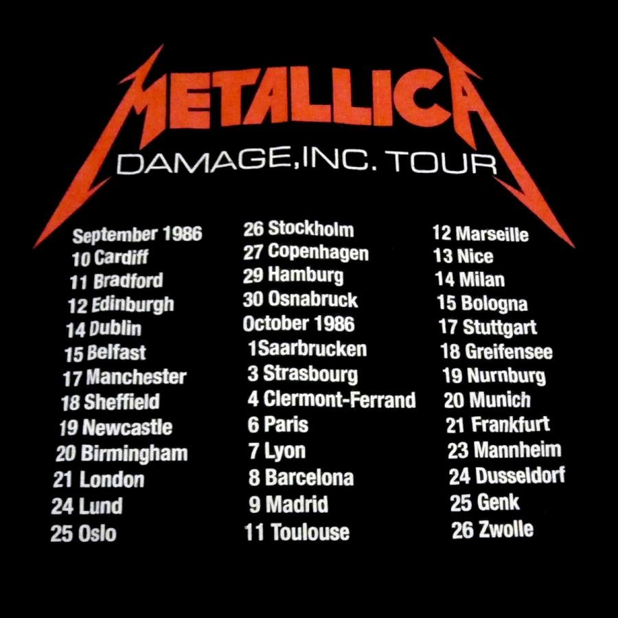 METALLICA】メタリカ「DAMAGE INC.TOUR」Tシャツ : NO-REMORSE - 通販