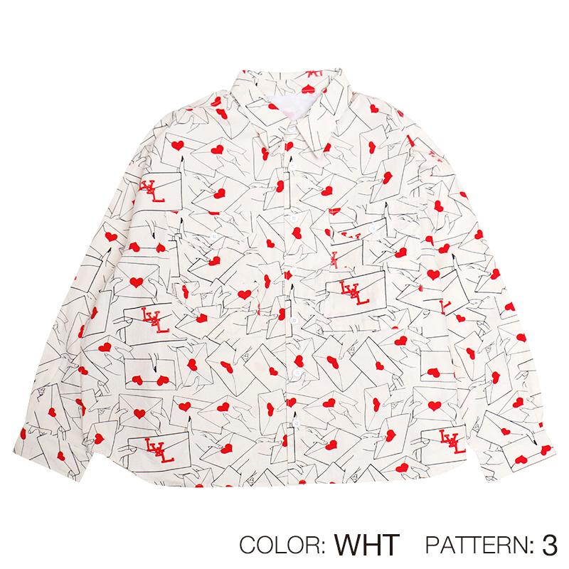 オオラカ LOVEドットシャツ 3 大きいサイズ 2XL O.K. 【O.K.】Total Pattern FISHING SHIRTS(LOVE LETTERS