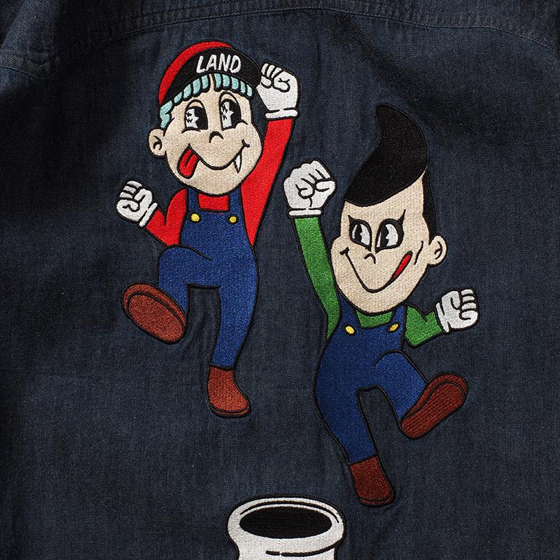 パンクドランカーズ LAND ミルクボーイ コラボ ブラザーズデニムシャツ XL PUNK DRUNKERS [PDSxLAND by MILKBOY]ブラザーズデニムシャツ