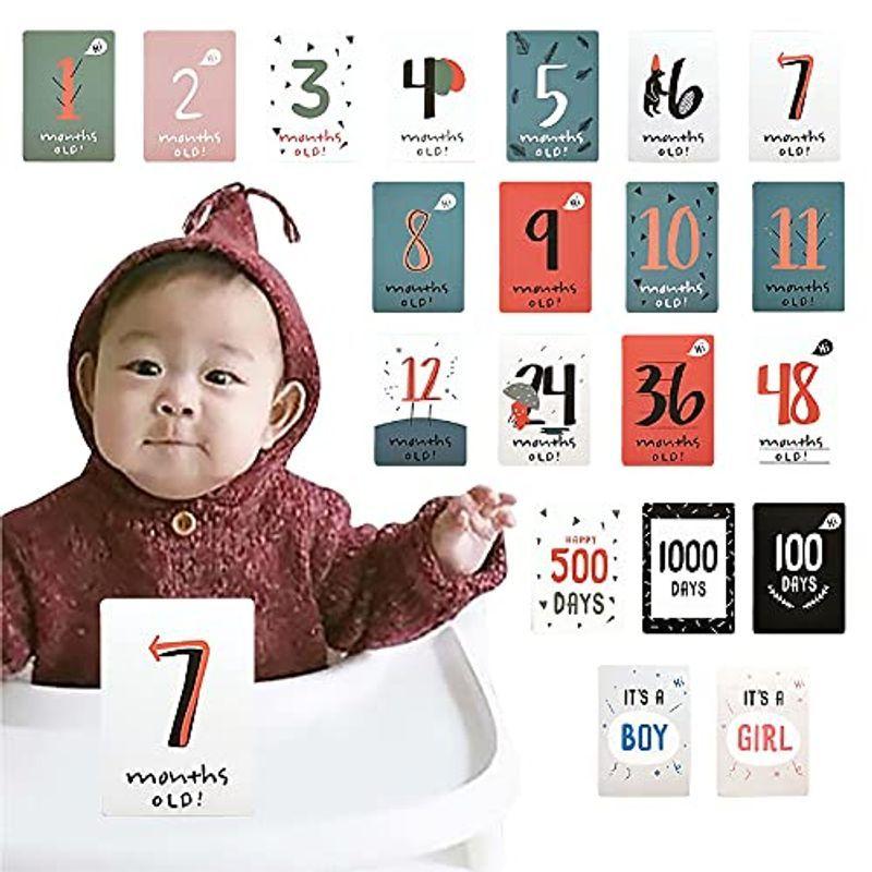 Shttown マンスリーカード 月齢カード ベビーフォト 赤ちゃん ベビー 記録 寝相アート お祝い 日本に 成長 記念日