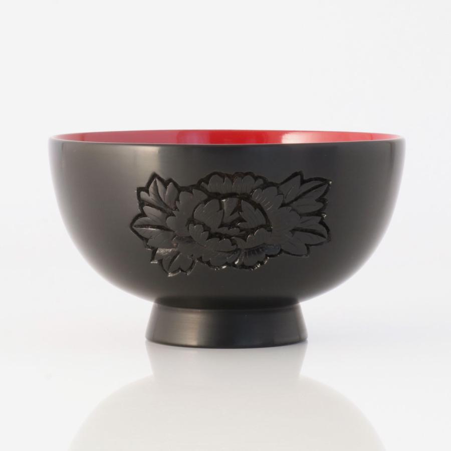藤井漆工 村上堆朱 夫婦椀 牡丹｜漆器 お椀 新潟 村上 厄除け 魔除け