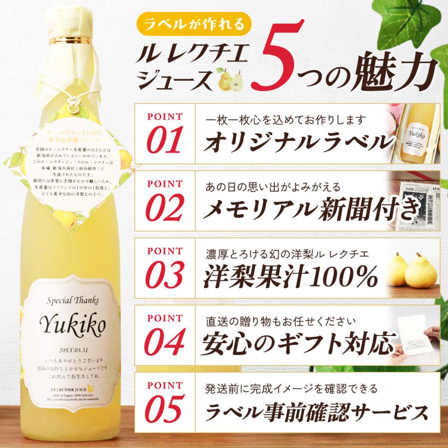 誕生日 結婚記念日 プレゼント 長寿祝い 名入れ メモリアル新聞付き 贈り物 ギフト 高級果実 ル レクチエ 洋梨ジュース 500ml |  | 02