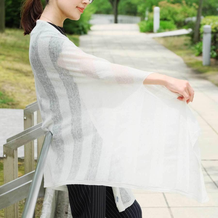 mino 夏 nico linen border 夏物 カーディガン ストール ボレロ mino 夏 nico linen border 夏物 カーディガン ストール ボレロ