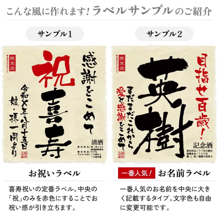 喜寿のお祝い プレゼント男性 女性 贈り物 日本酒 名入れ 77年前の新聞