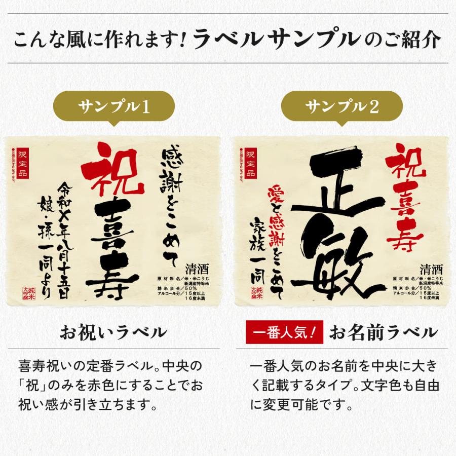 喜寿のお祝い プレゼント男性 女性 上司 ギフト 日本酒 名前入り 77年