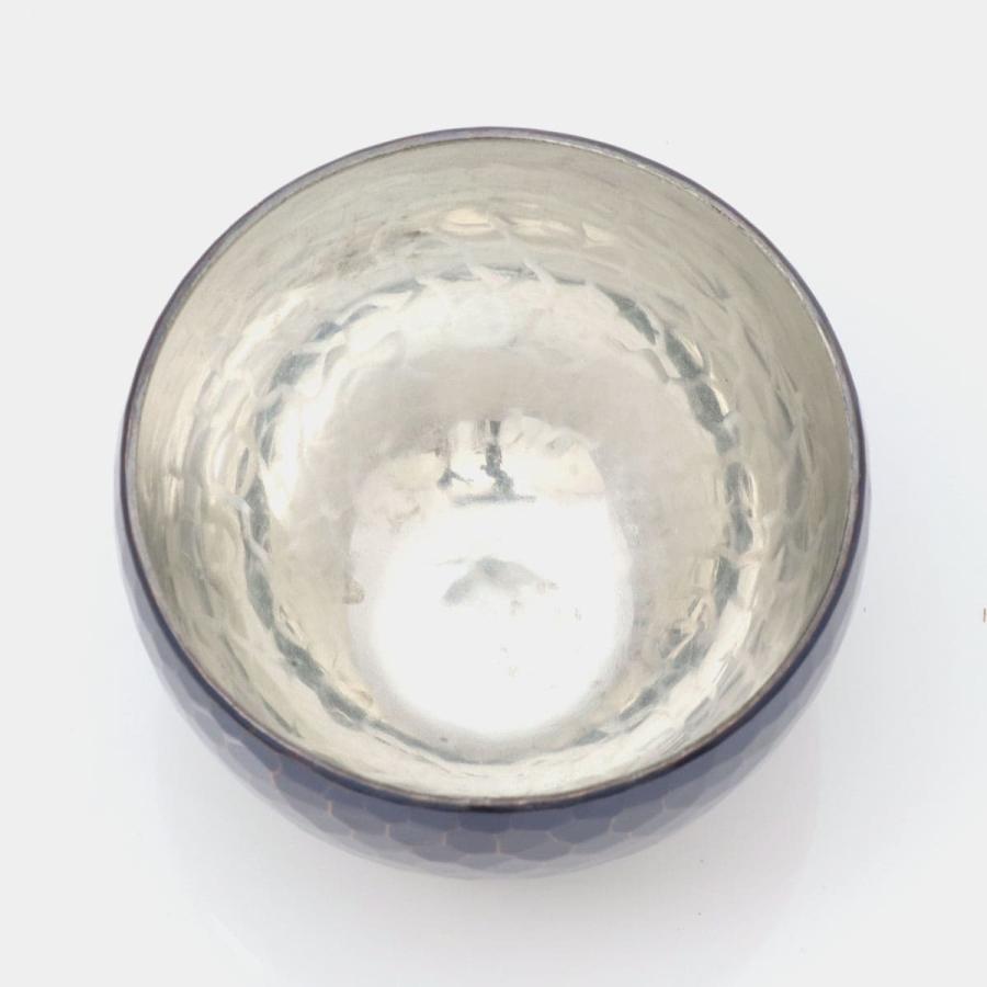清雅堂 鎚起銅器 酒器「ぐい呑み」青藍色（口径50mm、容量50ml）[清雅