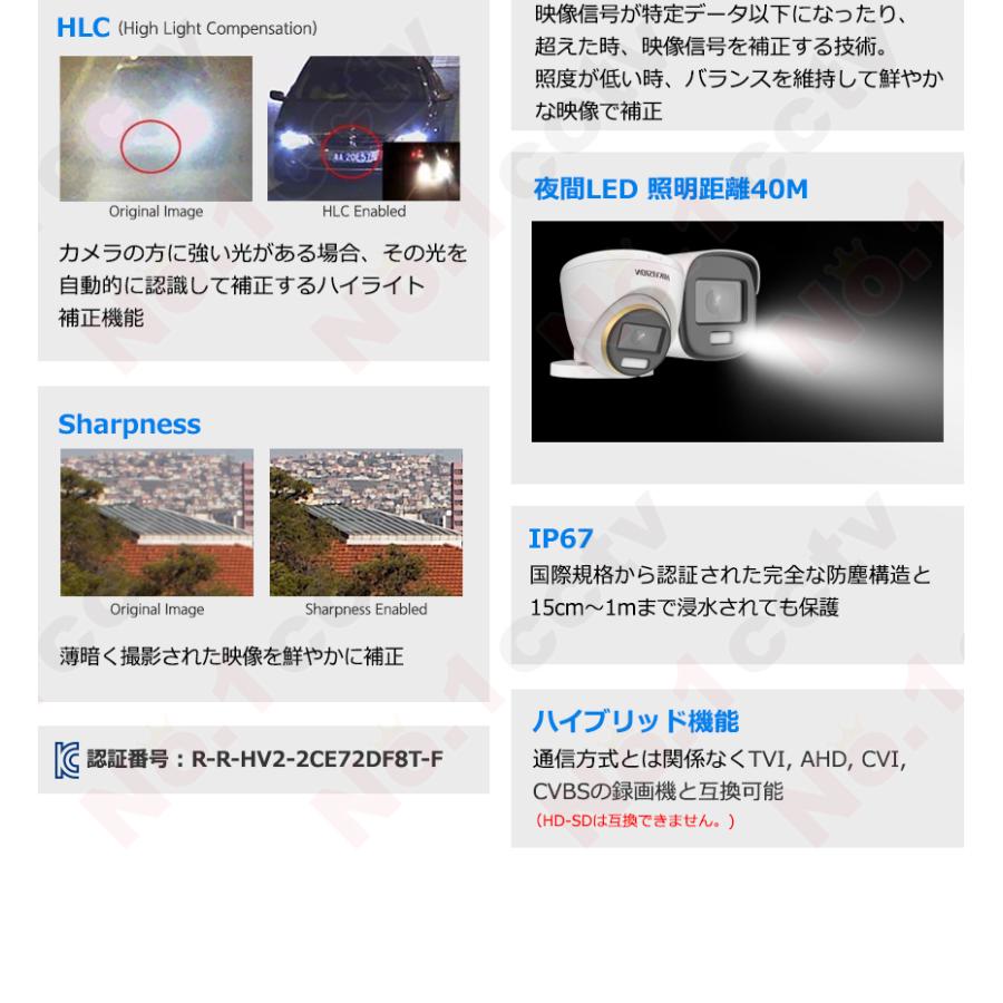 [HIKVISION][2M] 防犯カメラ 監視カメラ 屋外 屋内 200万画素 9〜16台 HDD 1T装着 2メガ 1TB iDS-7216HQHI-M1/S DS-2CE70DF3T-PF DS-2CE10DF3T-PF_14