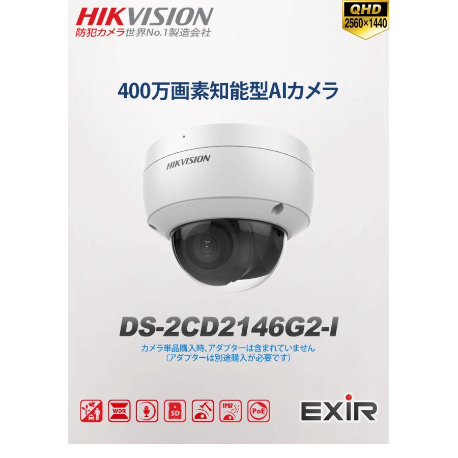 HIKVISION] [IP-4M] 24時間カラーAI IPカメラ/DS-2CD2146G2-I/逆光