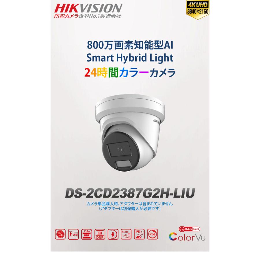 HIKVISION] [IP-8M] 24時間カラーIPカメラ/DS-2CD2387G2H-LIU/逆光