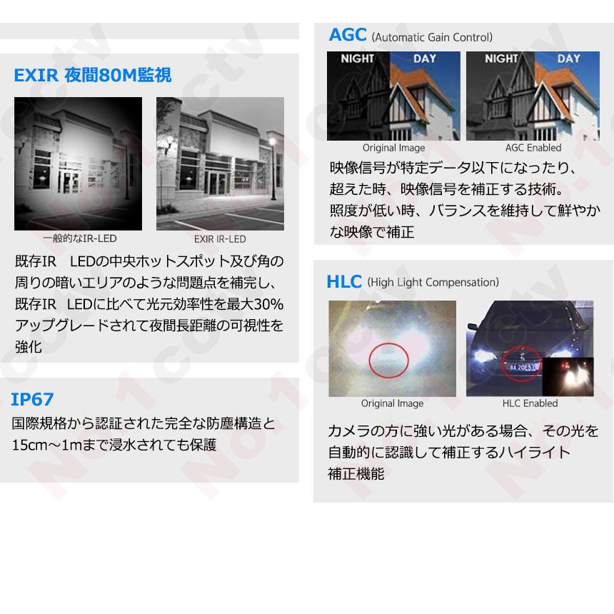 [HIKVISION] 4K UHD 800万画素　電動ズーム 防犯カメラ 逆光 露出 ハイライト補正 夜間60M EXIR 防水 DS-2CE79U1T-IT3ZF　[2.7〜13.5mm]_3