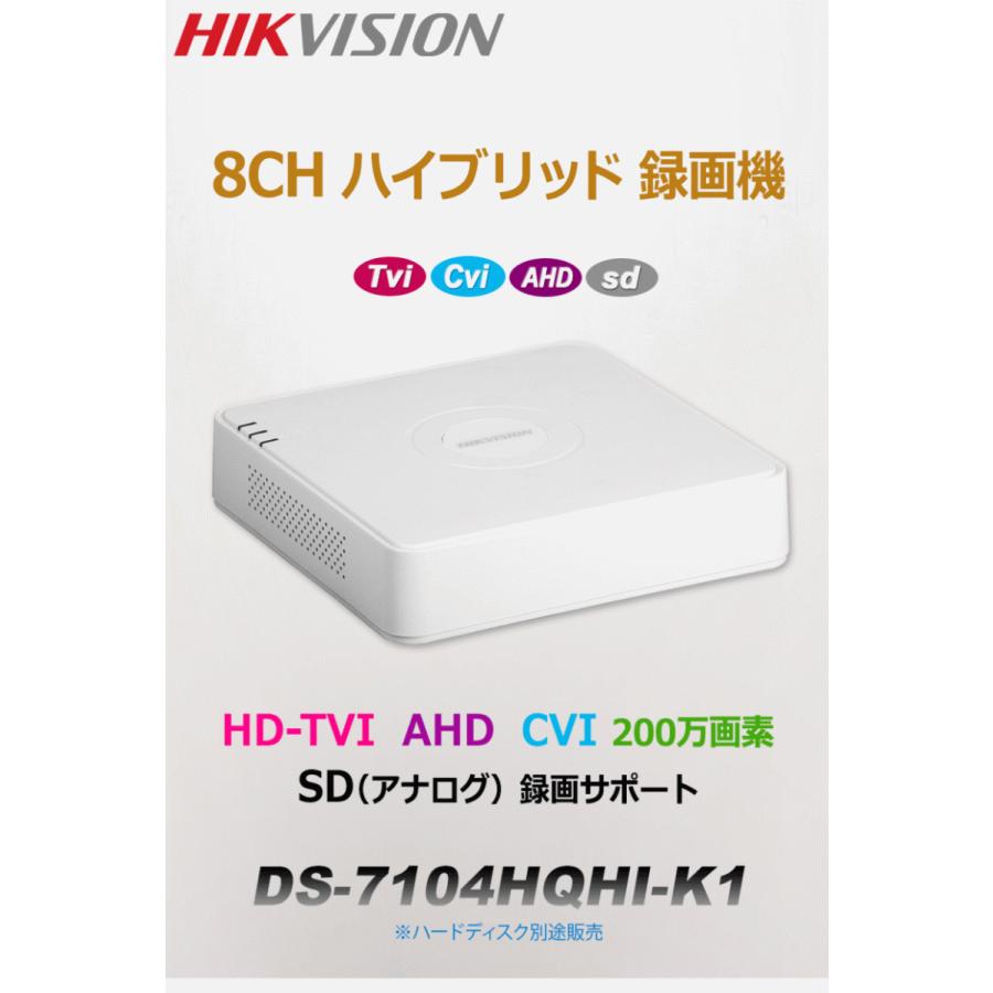 HIKVISION] [ハイブリッド 4CH] 防犯カメラ CCTV HD-TVI 4CH 録画機 2M