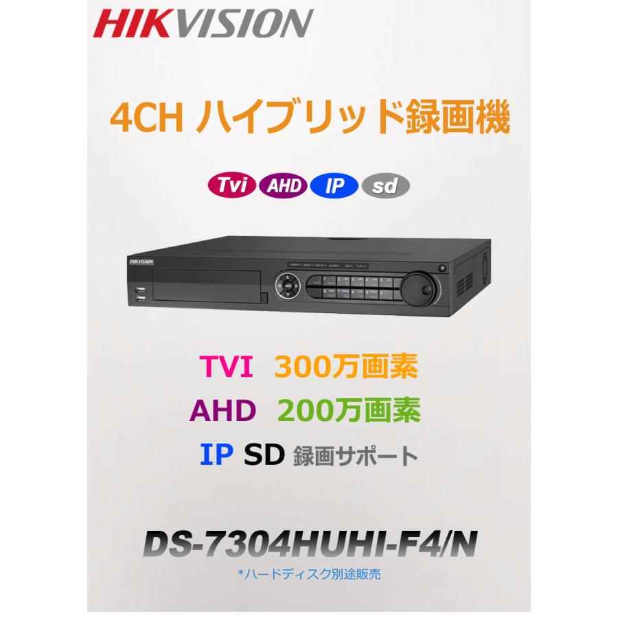 [HIKVISION] 防犯カメラ 300万画素 高画質 CCTV 4HDD可能 4CH 録画機 3メガピクセル H.264+対応デジタルレコーダー 4CH DVR DS-7304HUHI-F4/N｜no1cctv｜02