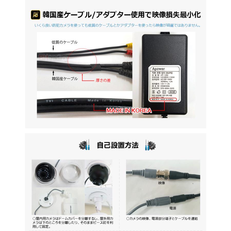 [HIKVISION][ハイブリッド 8M] 防犯カメラ 屋外 屋内 800万画素 超高画質 CCTV 5〜8台 HDD 1T装着 DS-2CE76U1T-ITPF DS-2CE16U1T-ITPF DS-7204HTHI-K1/K_5