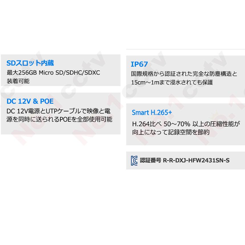 [DAHUA] [IP-4M] 防犯カメラ 400万画素 4メガピクセル Smart H.265+　POE 夜間30m 衝撃保護 防水 知能型 IVS(Tripwire，Intrusion) IPC-HFW2431SN-S-S2_5