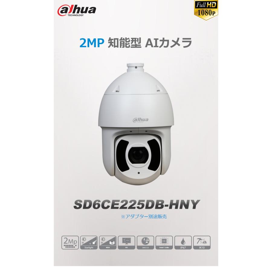 DAHUA] [IP-2M] 防犯カメラ 200万画素 夜間カラー PTZ 知能型AI IP