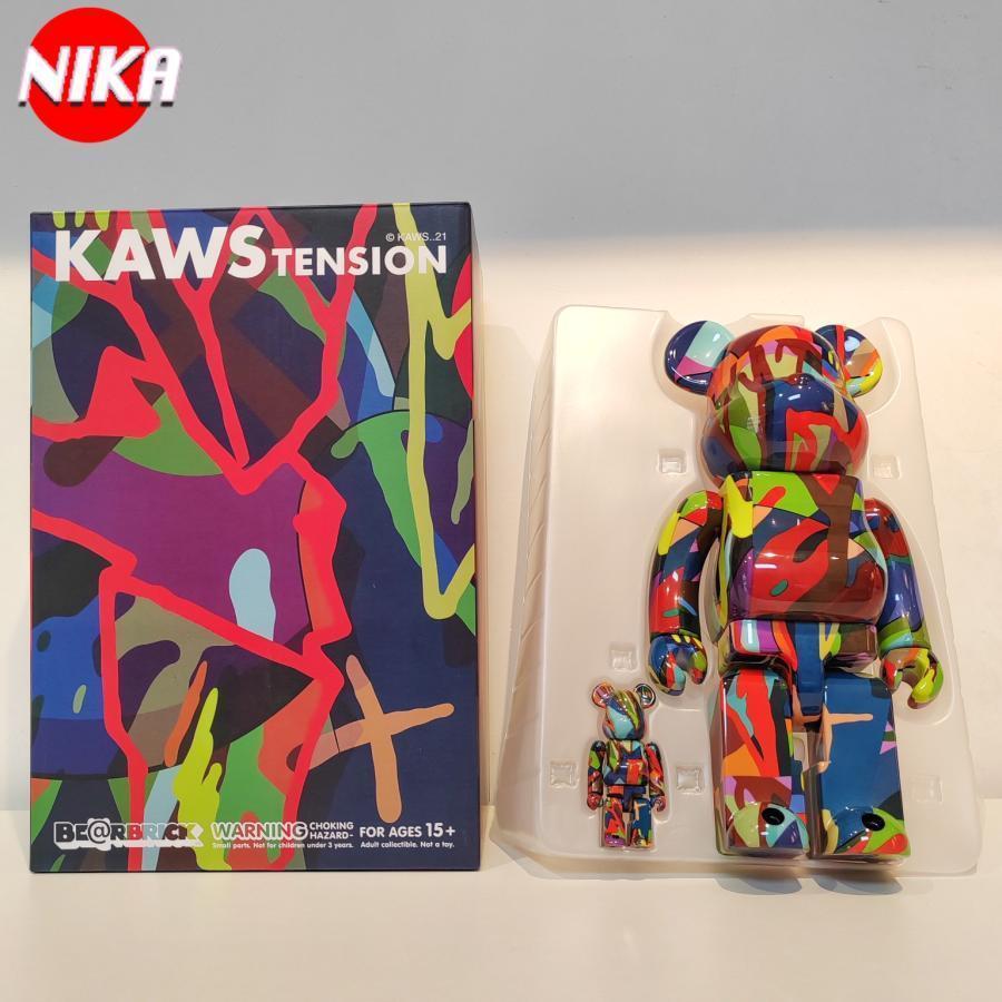 KAWS カウズ BE@RBRICK ベアブリック bearbrick 熊 400%＋100% フィギュア カラフル 2点セット 置き物 飾り プレゼント｜no1soko003｜10