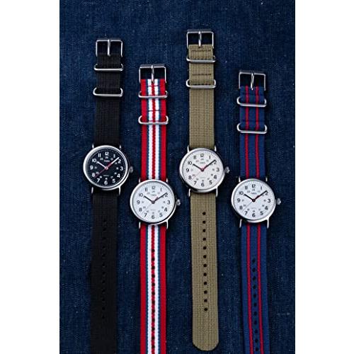 [TIMEX] 腕時計 ウィークエンダー ホワイト 文字盤 真鍮 ミネラルガラス クォーツ 38MM America アメリカ Watch T2N747 ブルー｜no9store｜02