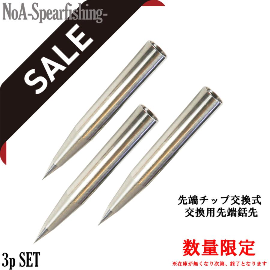 NoA 先端チップ交換式 先端チップ 3本 魚突き 銛 銛先 素潜り 手銛  