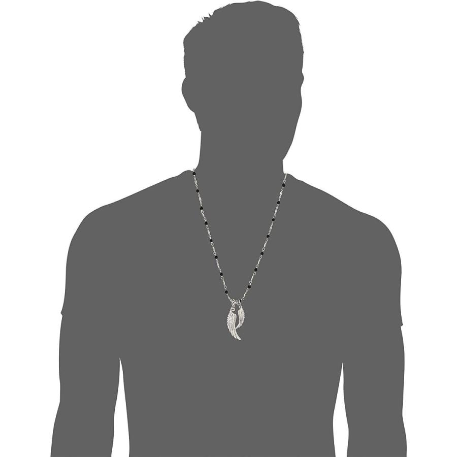 最新人気 フリースタイル Free Style 嵐 大野智さん着用モデル オニキスデザインチェーン ツインウィング メンズシルバーネックレス F 絶対一番安い Kpiss Fm