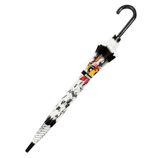 SUPER JUNIOR 　長傘 32483 Js スーパーマリオ ブラック 子供 ビニール傘 55cm 長傘 子供傘