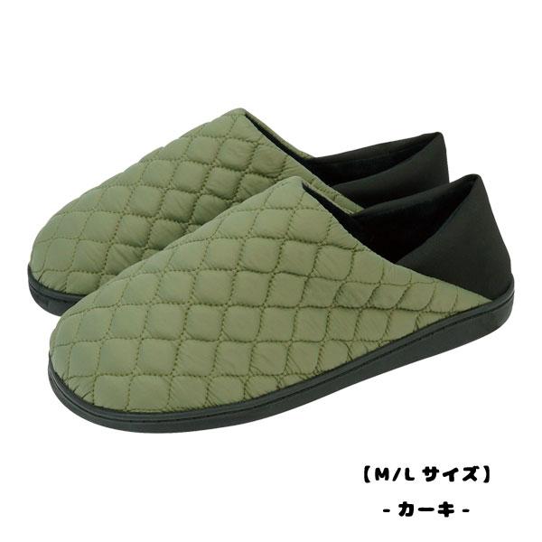 【お取り寄せ】87151-58 ZIP モックシューズ メンズ Mens M L ブラック カーキ グレー マスタード 2WAY キルト 裏起毛 室内 屋外｜noahs-ark｜05