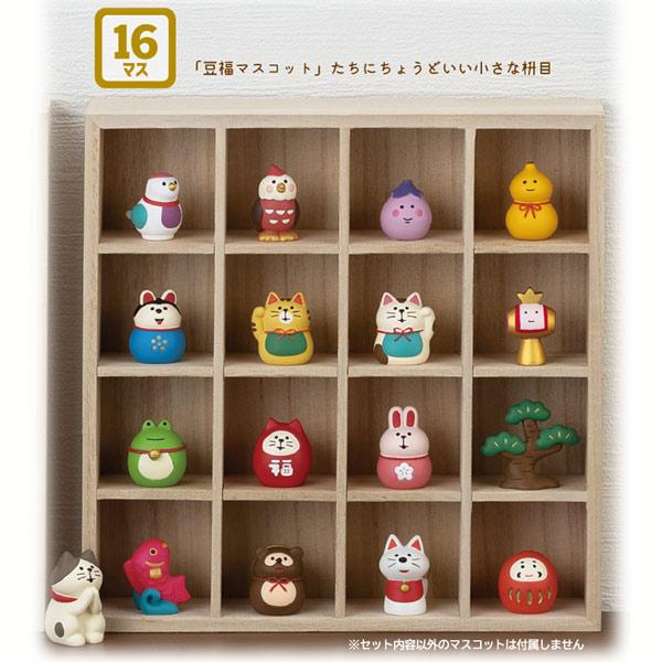 DECOLE（デコレ） mamekibako-set「枡目木箱付き豆福マスコット15点