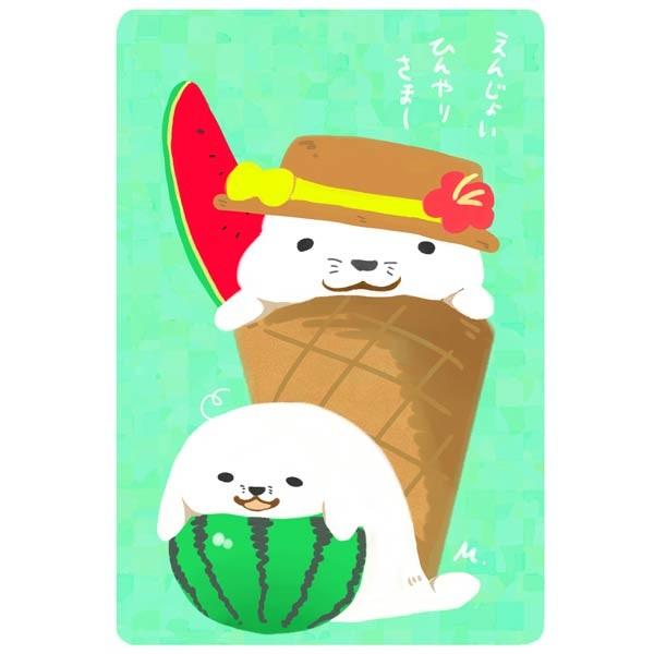 13513/もなか 夏のポストカード【5柄セット】はがき/ハガキ/葉書/郵便