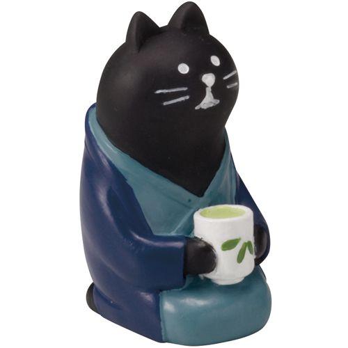 デコレ　コンコンブル　旅猫など デコレconcombre 旅猫 マスコット「日本茶 黒猫」ZCB-40205