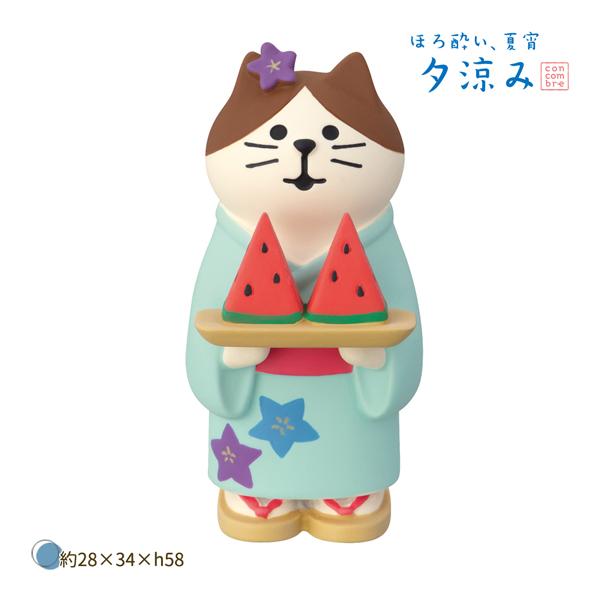 DECOLE（デコレ） ZSV-16831D 西瓜いかが猫 ほろ酔い、夏宵 夕涼み