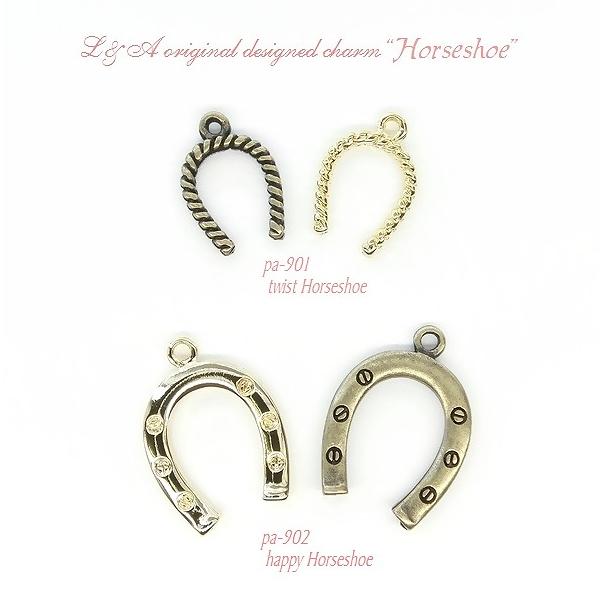 メール便可】【1個入り】馬蹄のチャーム 金古美 K16GPゴールド 本