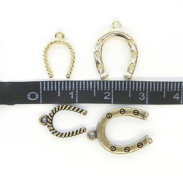 メール便可】【1個入り】馬蹄のチャーム 金古美 K16GPゴールド 本