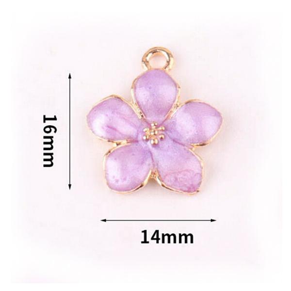 メール便可】【1個】可愛いお花のチャーム 5色 花 花びら 桜 フラワー