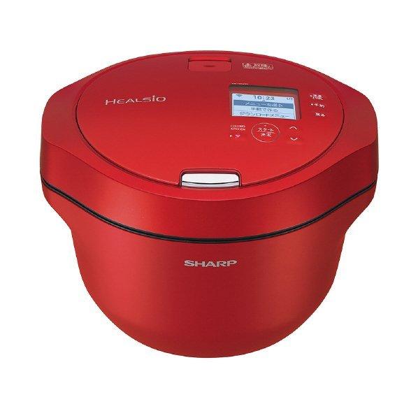 【新品未使用】【母の日】SHARP KN-HW24G-R 水なし自動調理器 ヘルシオ ホットクック 『新品』 シャープ 水なし自動調理鍋 レッド系