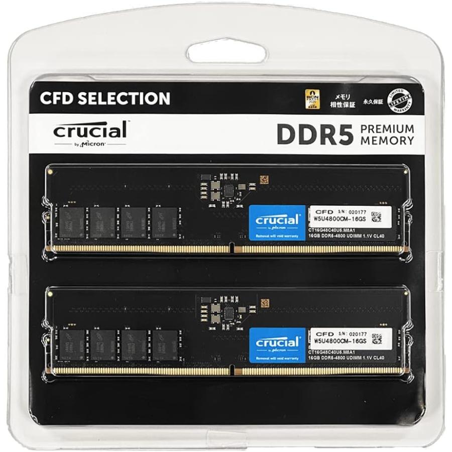【３連休限定値下げ】W5U4800CM-32GS (16GB×2) 未使用 新品』CFD (シーエフデー) Selection W5U4800CM-32GS [DDR5 PC5-38400