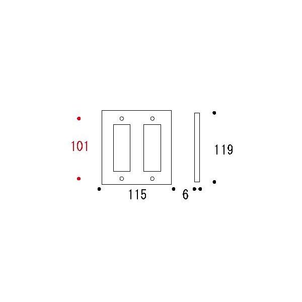 スイッチ＆コンセントカバー６穴 真鍮製 ブラス フルカラーシリーズ｜noainterior｜02