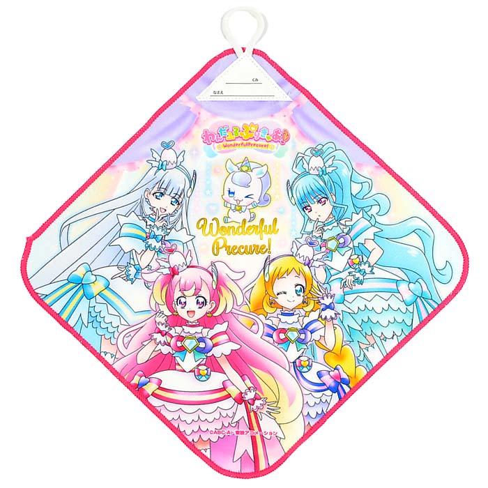 送料無料】【3枚組】わんだふるぷりきゅあ ループ付きハンドタオル