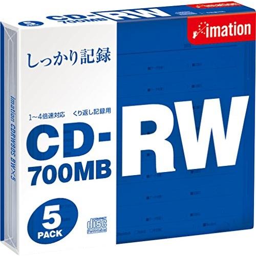 Imation CDRW 700MB 1~4倍速対応 スリムケース CDRW80S 1枚入り5枚パック 5mm 【有名人芸能人】 人気急上昇 BWX5