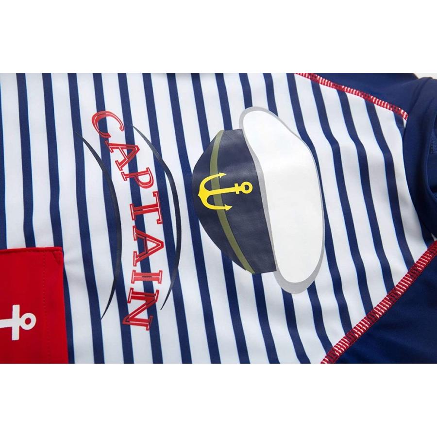 ベビー 水着 Upf50 Uvカット 男の子 半袖 ワンピース ラッシュガード キャップ付き Captain 74 80cm Rainbowbookclub Org