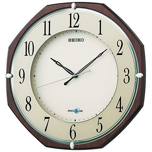 セイコー クロック 掛け時計 衛星 電波 アナログ SPACE LINK スペースリンク 茶 木目 模様 GP207B SEIKO
