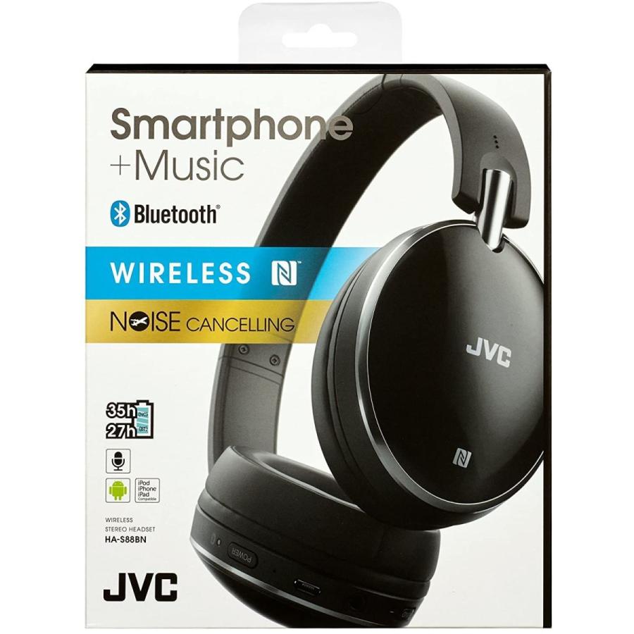 JVC HA-S88BN ノイズキャンセリングヘッドホン Bluetooth・NFC対応 連続27時間再生 有線接続対応 ハンズフリー通話用 JVC HA S88BN ノイズキャンセリングヘッドホン Bluetooth NFC対応 連続27時間再生 有線接続対応 ハンズフリー通話用