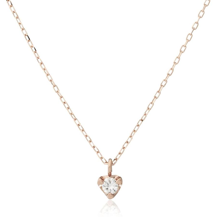 0.03ctハート枠K10PGダイヤモンドプチネックレス 03ctハート枠K10PGダイヤモンドプチネックレス